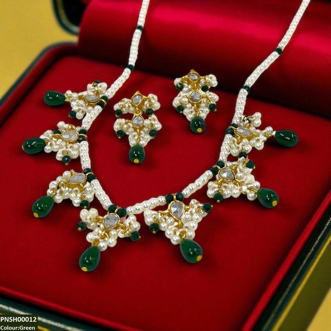 PNSH00012 SDQ Pearl Drop Necklace Set - PNSH
