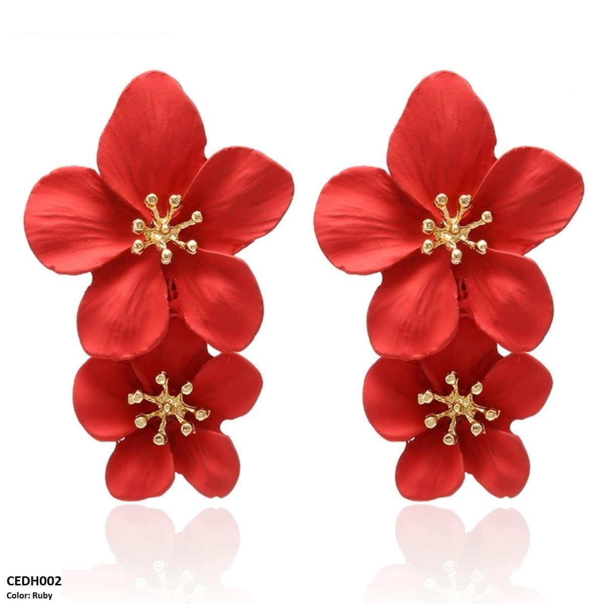 CEDH002 JMN Flower Drop Earrings