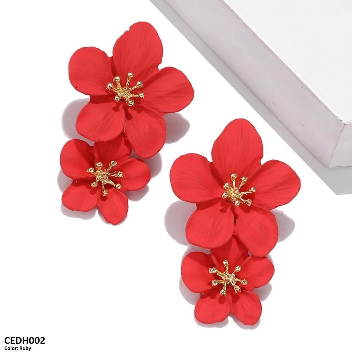 CEDH002 JMN Flower Drop Earrings