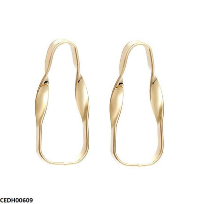 CEDH00609 JMN Oval Plain  Drop Earring - CEDH