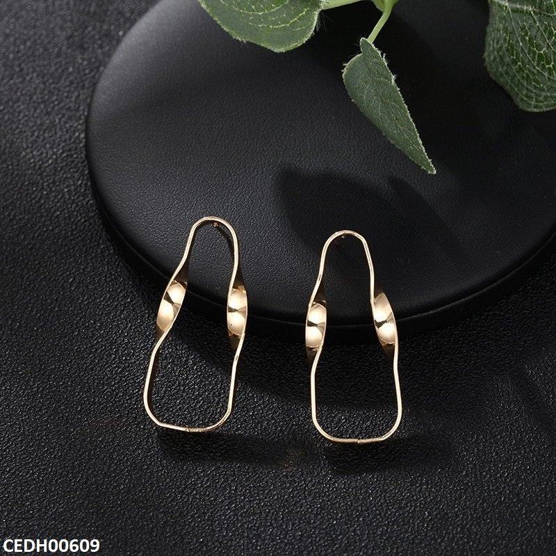 CEDH00609 JMN Oval Plain  Drop Earring - CEDH