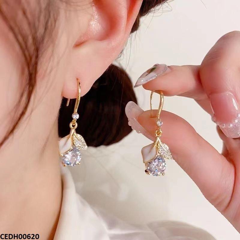 CEDH00620 LSH Double Leaf Drop Earrings - CEDH