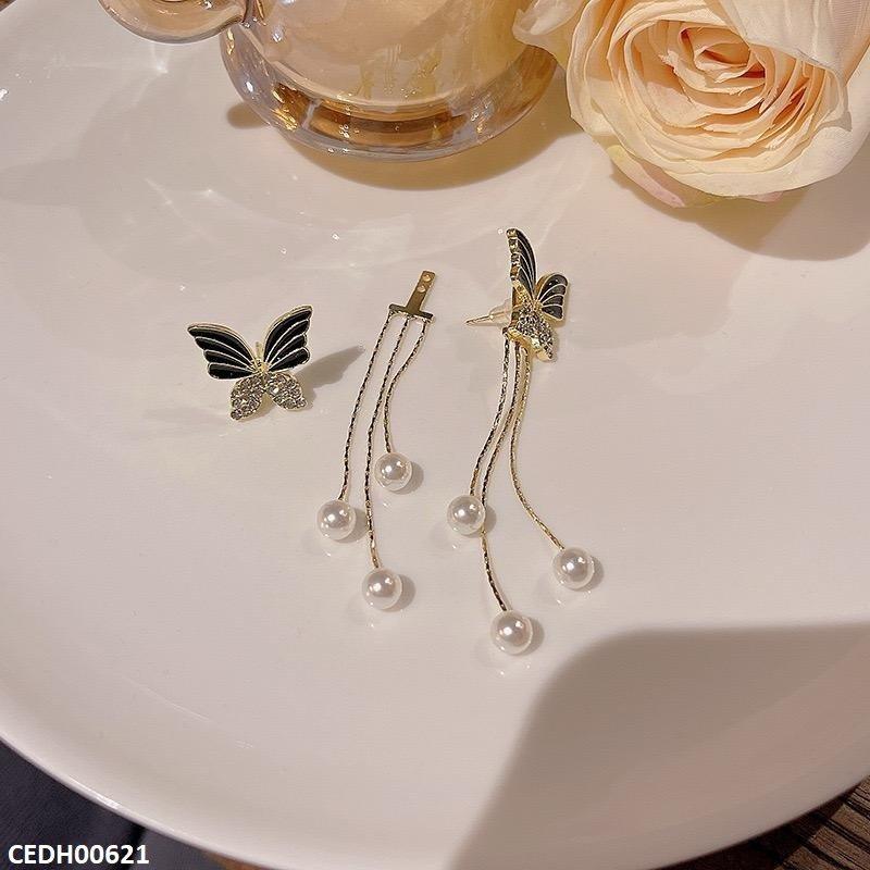 CEDH00621 LSH Butterfly/Pearl Drop Earrings - CEDH