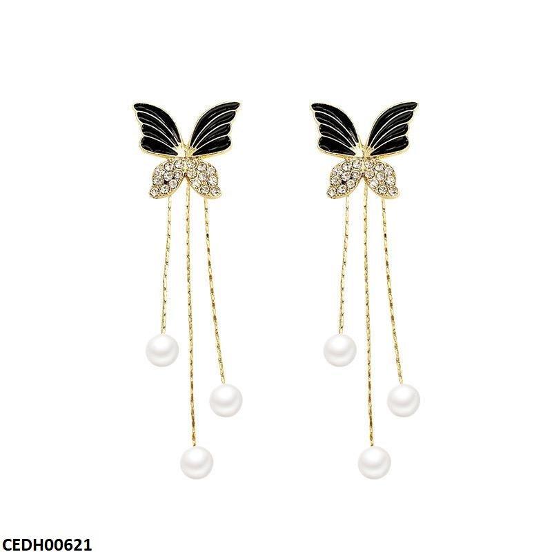 CEDH00621 LSH Butterfly/Pearl Drop Earrings - CEDH