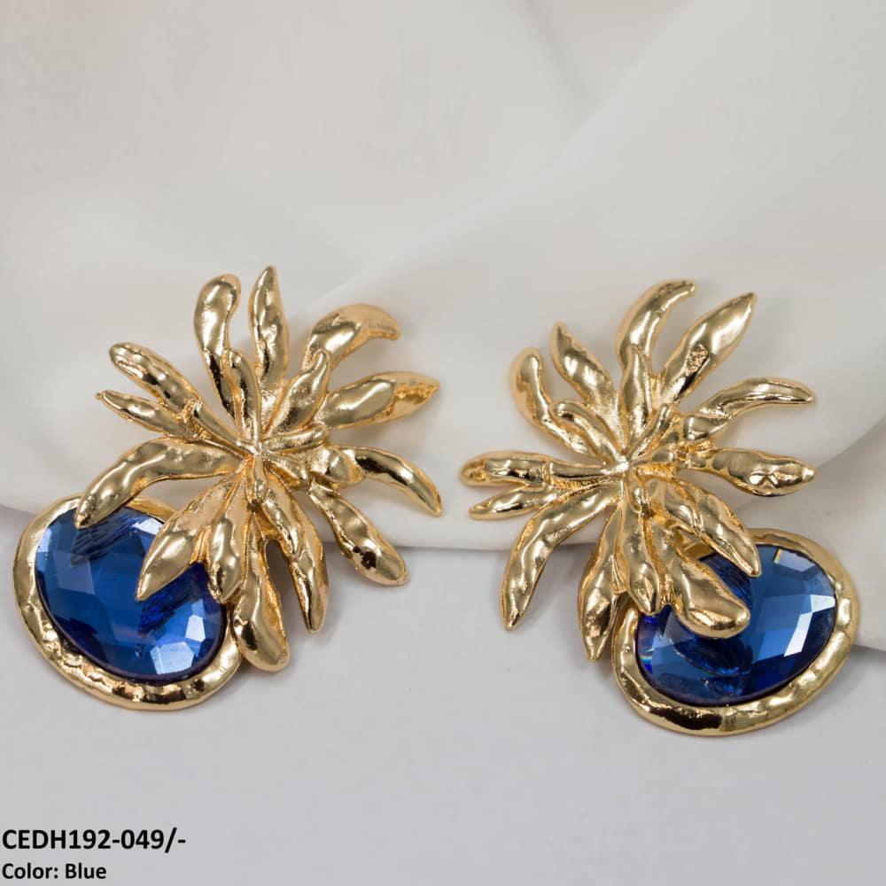 CEDH192 LYB Flower Oval Drops Earrings Pair