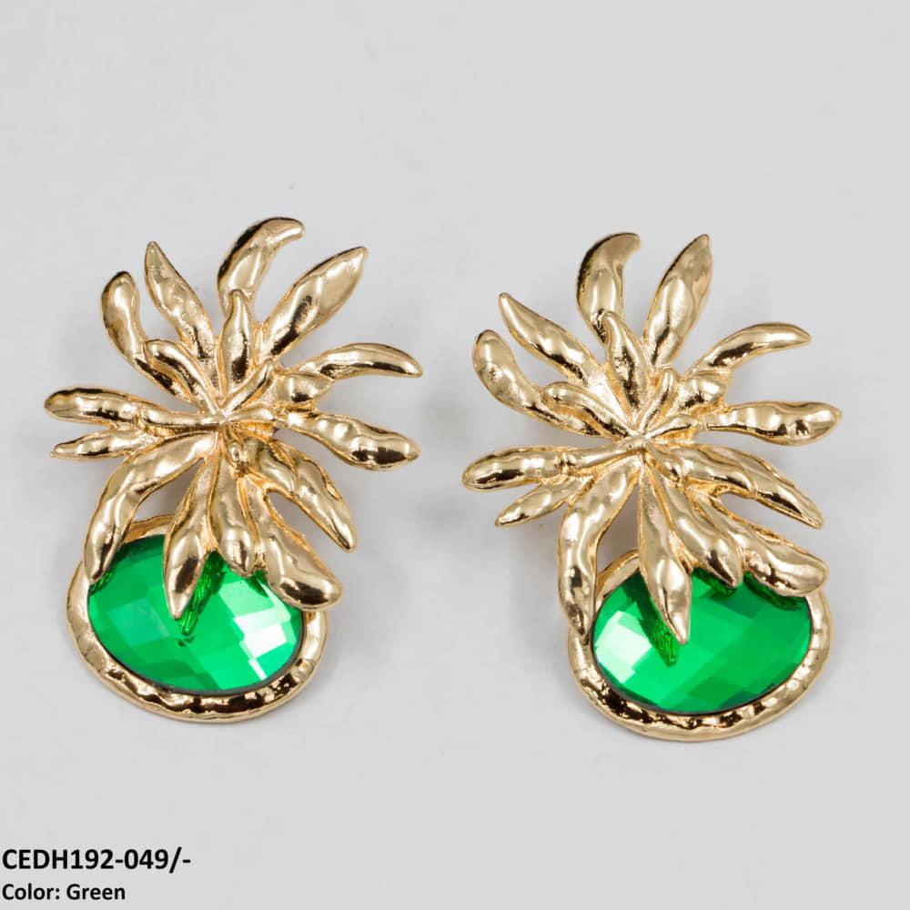 CEDH192 LYB Flower Oval Drops Earrings Pair