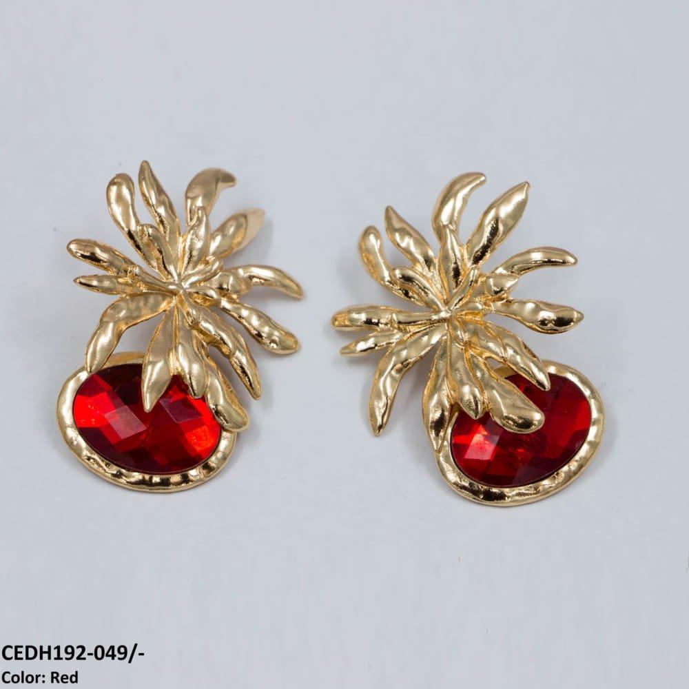 CEDH192 LYB Flower Oval Drops Earrings Pair