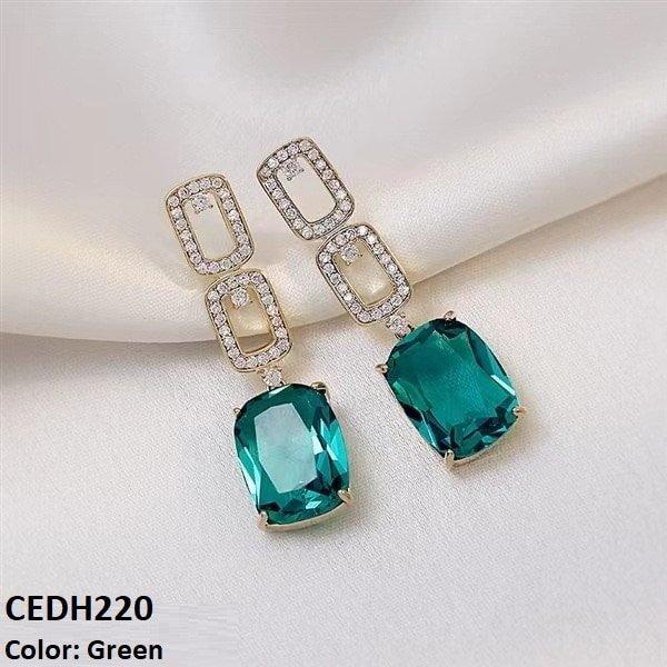 CEDH220 BTO Sterling Square Drop Earrings Pair