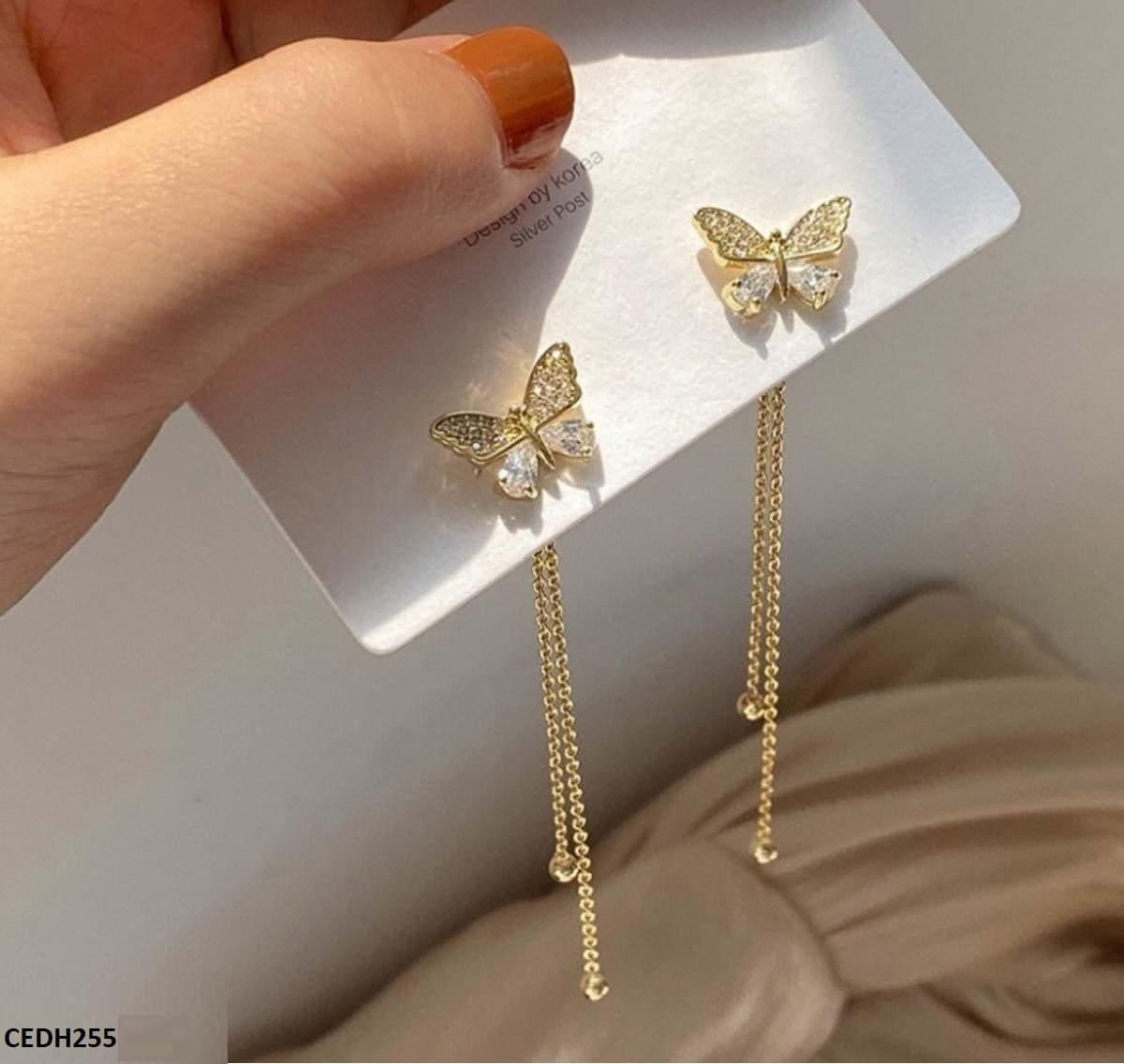 CEDH255 LSH Butterfly Drop Earrings