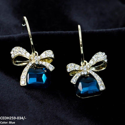 CEDH259 ZHL Dazy Bow shape Drop Earrings Pair