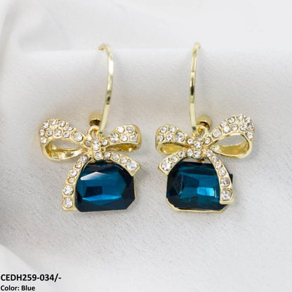 CEDH259 ZHL Dazy Bow shape Drop Earrings Pair