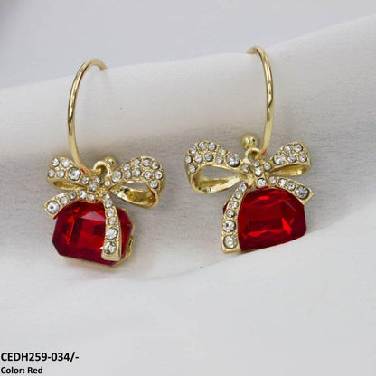 CEDH259 ZHL Dazy Bow shape Drop Earrings Pair