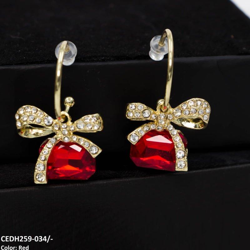 CEDH259 ZHL Dazy Bow shape Drop Earrings Pair