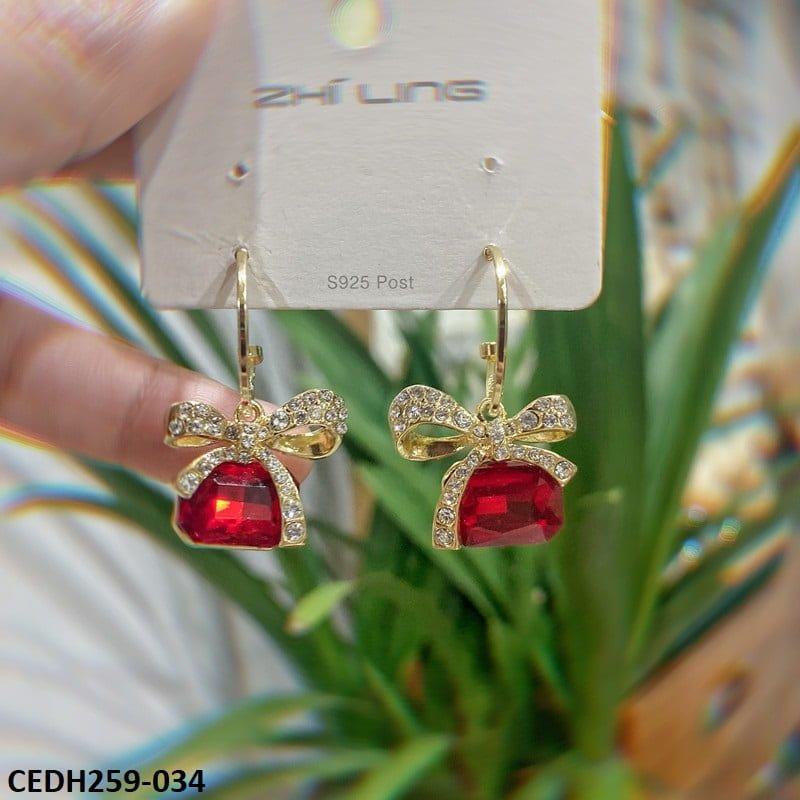 CEDH259 ZHL Dazy Bow shape Drop Earrings Pair