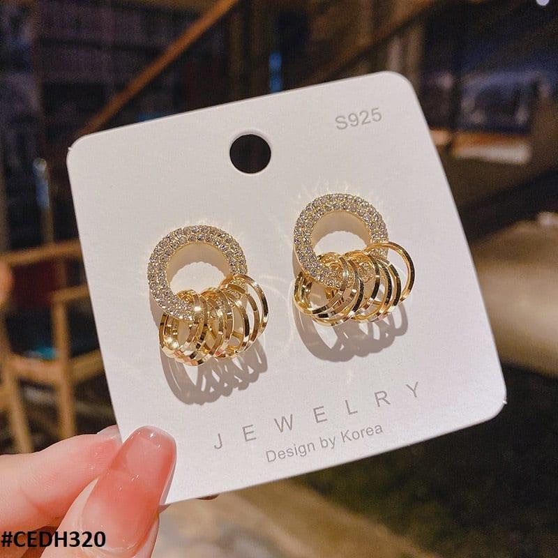 CEDH320 ZHL Circle Ear Drops Earrings Pair