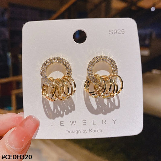 CEDH320 ZHL Circle Ear Drops Earrings Pair