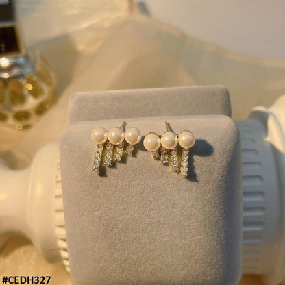 CEDH327 SDQ Pearl Ear Drops Earrings Pair