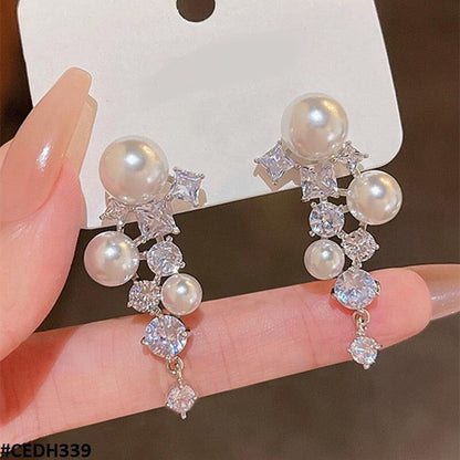 CEDH339 SYB Pearl Ear Drop Earrings Pair