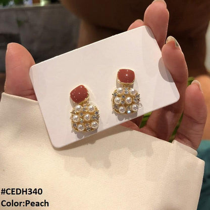 CEDH340 BTO Square Ear Drop Earrings Pair