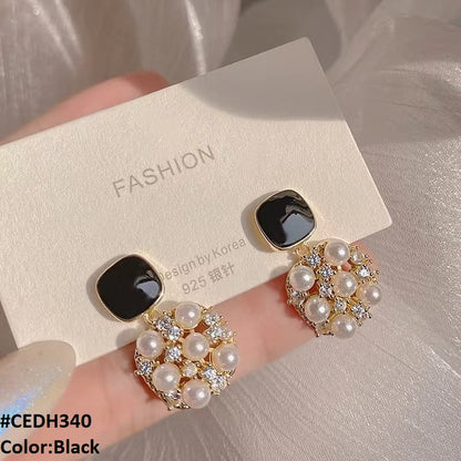 CEDH340 BTO Square Ear Drop Earrings Pair