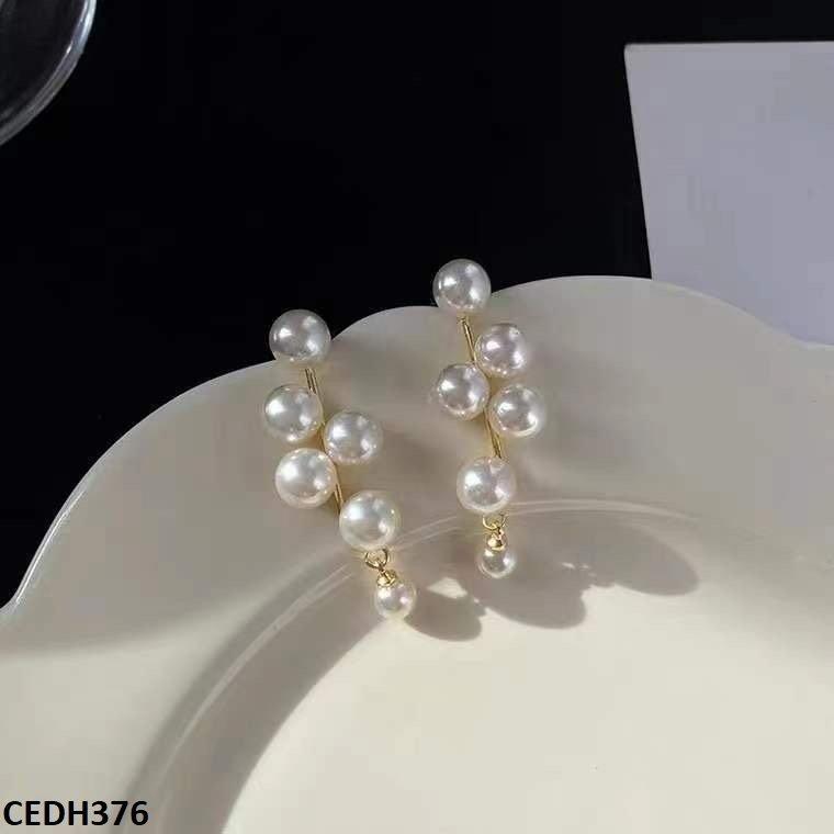 CEDH376 BTO ZigZag Pearl Drop Earrings Pair