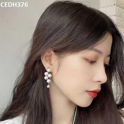 CEDH376 BTO ZigZag Pearl Drop Earrings Pair