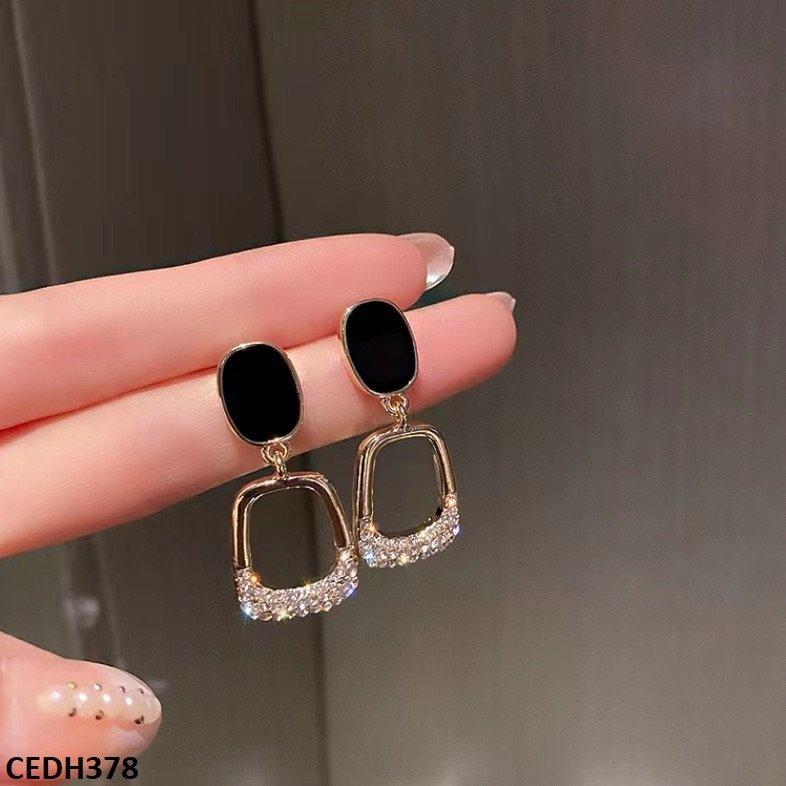 CEDH378 BTO Painted Oval Drop Earrings Pair