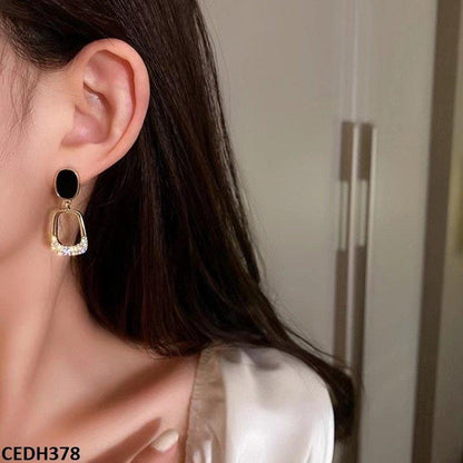 CEDH378 BTO Painted Oval Drop Earrings Pair