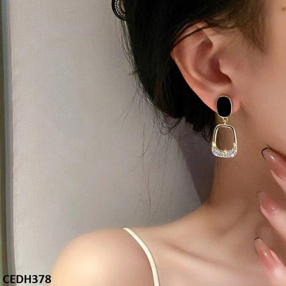 CEDH378 BTO Painted Oval Drop Earrings Pair