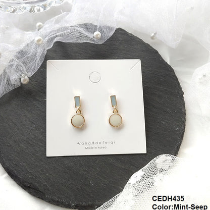 CEDH435 SIQ Painted Circle Ear Drop Pair