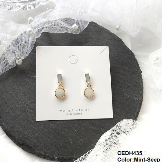 CEDH435 SIQ Painted Circle Ear Drop Pair