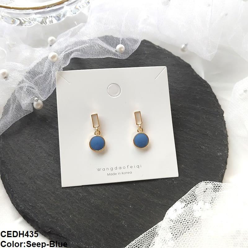 CEDH435 SIQ Painted Circle Ear Drop Pair