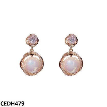 CEDH479 BTO Circle Layered Drop Earrings