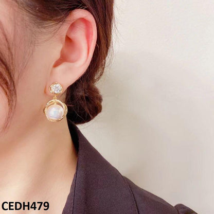 CEDH479 BTO Circle Layered Drop Earrings