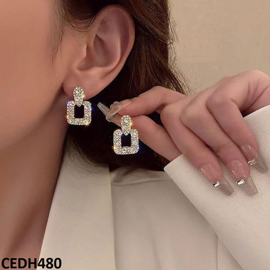 CEDH480 ZHL Square Drop Earrings