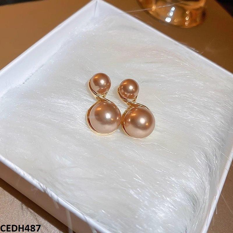 CEDH487 YYZ Round Pearl Drop Earrings