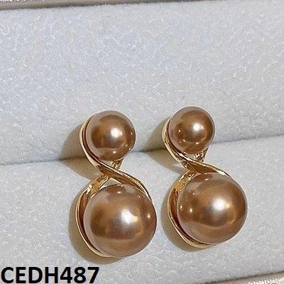 CEDH487 YYZ Round Pearl Drop Earrings