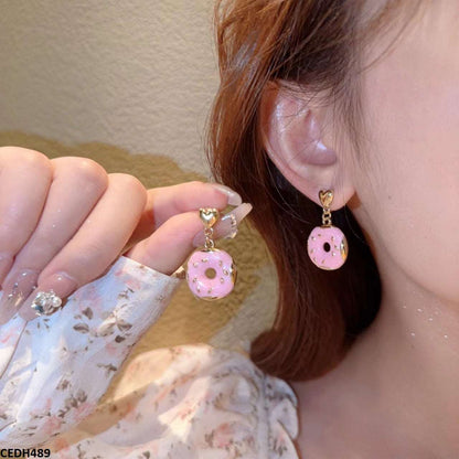 CEDH489 YHC Donut Round Drop Earrings