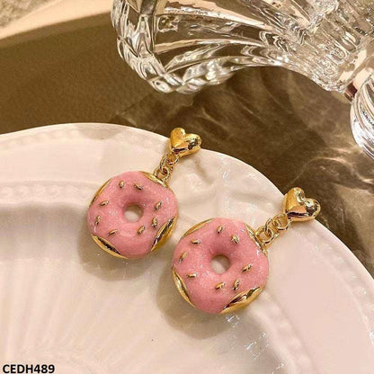 CEDH489 YHC Donut Round Drop Earrings