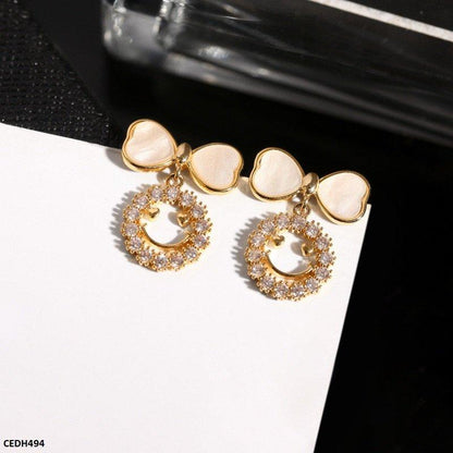 CEDH494 SYB circle Drop Earrings