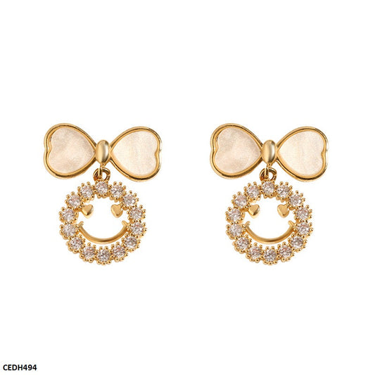 CEDH494 SYB circle Drop Earrings