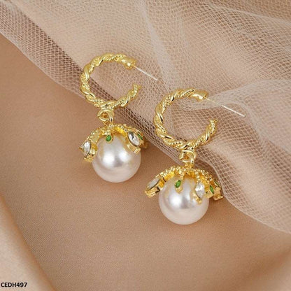 CEDH497 JMN Covered Pearl Drop Earrings