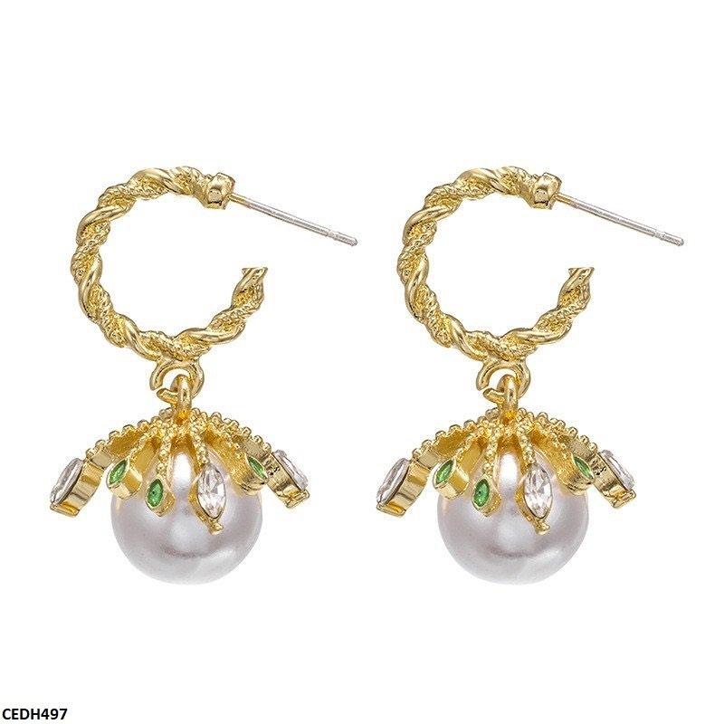 CEDH497 JMN Covered Pearl Drop Earrings