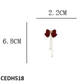 CEDH518 ZHL Bow/Tassel Drop Earrings Pair