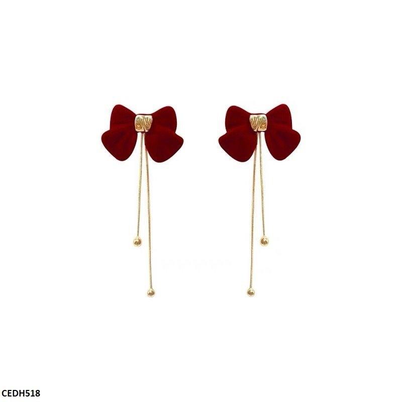 CEDH518 ZHL Bow/Tassel Drop Earrings Pair