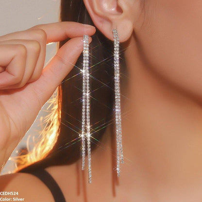 CEDH524 YJJ Square Tassels Drop Earrings