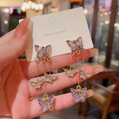 CEDH531 LSH Butterfly Drop Earrings