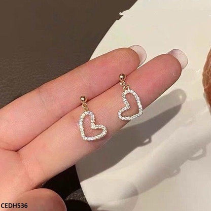 CEDH536 BTO Heart Drop Earrings