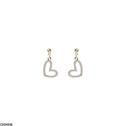 CEDH536 BTO Heart Drop Earrings