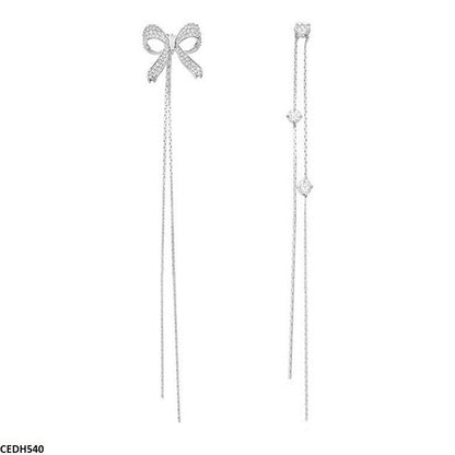 CEDH540 DDJ Bow Chain Drop Earrings